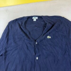 Lacoste Vintage Navy Blue Orlon Acrylic Cardigan Sweater Mens XL Made‎ in USA